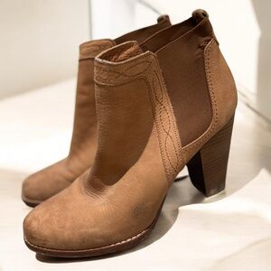 Joie Tan Leather Ankle Boots - 39.5